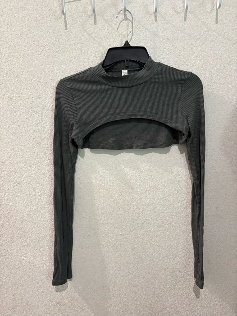 ALO Yoga green Ribbed Cropped Long-Sleeve Top